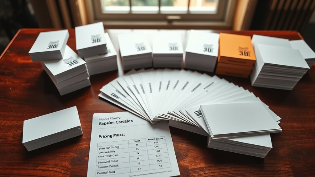 business card pricing factors